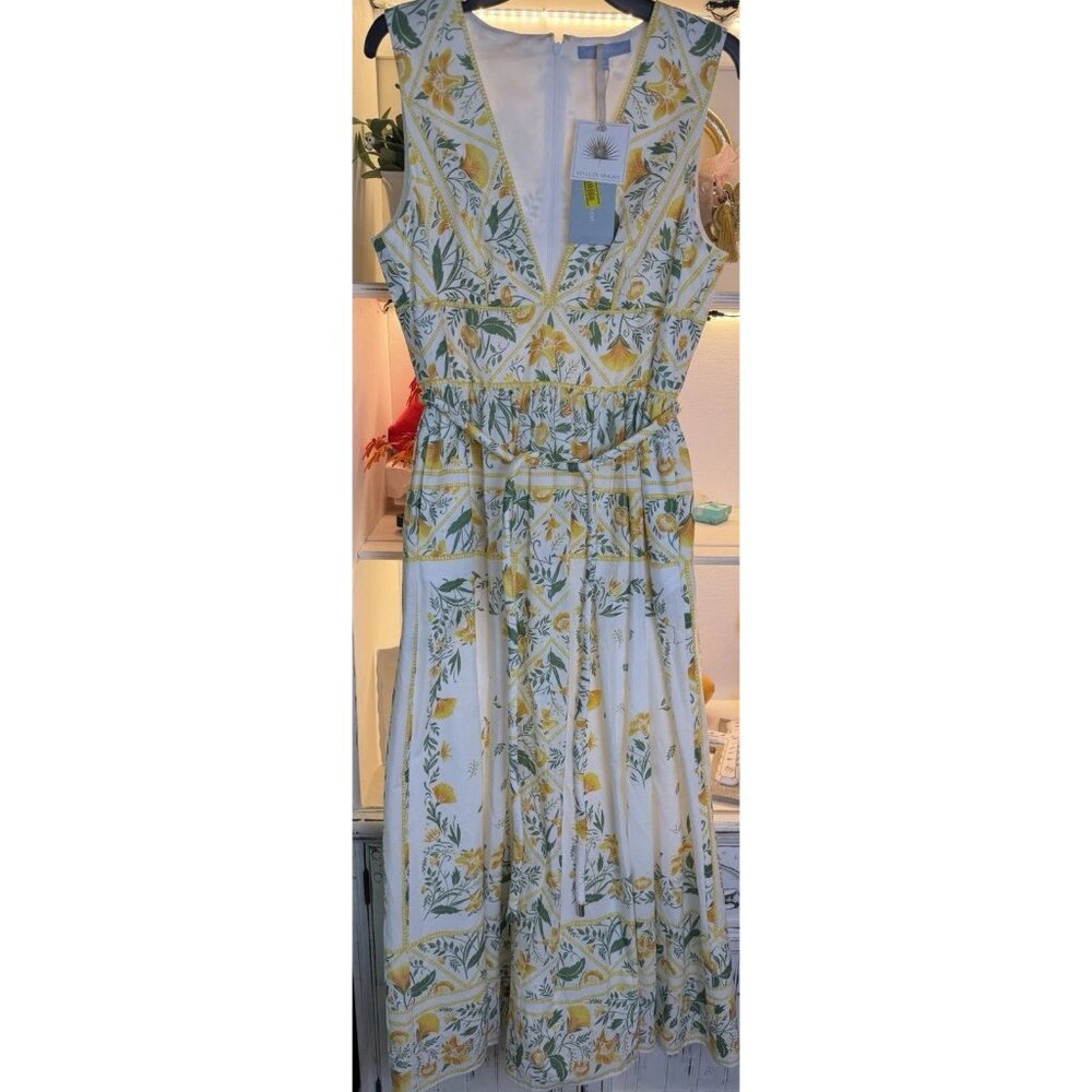 Antonio Melani X Style By Simkins Size 10 Hannah Green Yellow Floral Maxi Dress - Picture 11 of 16